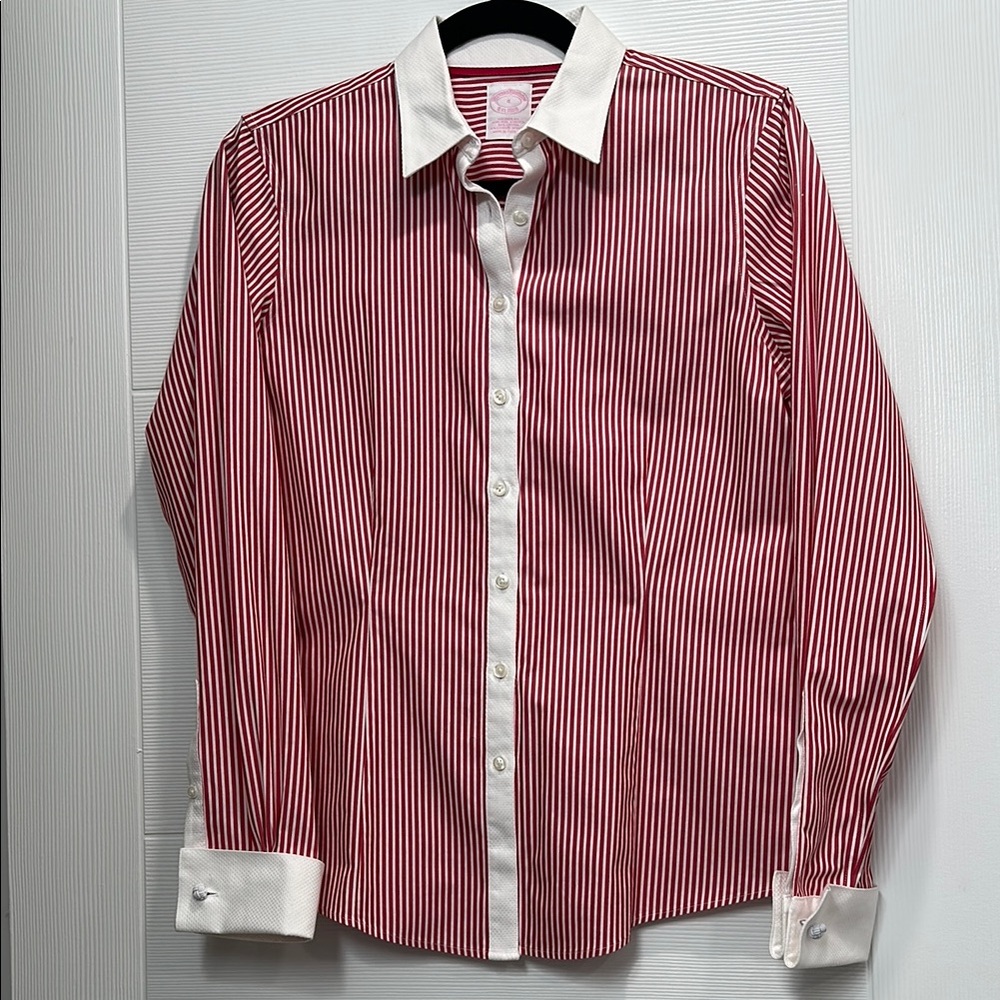 NWT Brooks Brothers Tailored Fit Non-Iron Stretch women’s cotton button down
